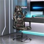 vidaXL Chaise de jeu de massage Noir et camouflage Tissu