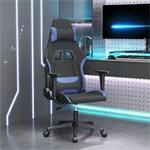 vidaXL Chaise de jeu de massage Noir et bleu Tissu