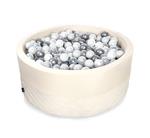 Ballenbad Velvet Quilted Rond Ecru Ecru + 200  ballen