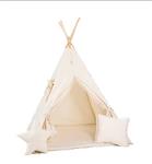 TIPI tent Beige met pompons en accessoires TIPI met pompons