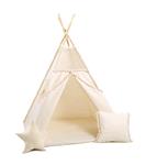 TIPI tent Beige Boho met pompons TIPI met pompons + 2 kussen