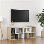 vidaXL Meuble TV Blanc et chêne sonoma 104x30x52 cm Agglomér