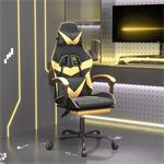 vidaXL Chaise de jeu pivotante et repose-pied Noir et doré S
