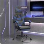 vidaXL Chaise de jeu pivotante et repose-pied Noir et bleu S
