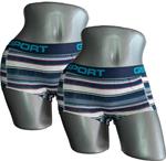 GS Sport Dames Print Streepjes Marine 2-Pack M