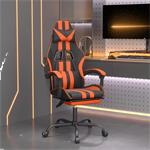 vidaXL Chaise de jeu pivotante repose-pied Noir et orange Si