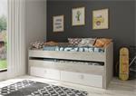 Jules kajuitbed (met onderbed en lades) in wit