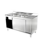 Spoeltafel 1400x700x900 mm | 2L | met schuifdeuren