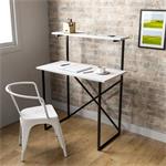 [en.casa] Bureau Skjern laptoptafel 110x90x45 cm wit en zwar