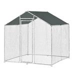 Stalen kippenren kippenhok buitenverblijf 2x2x2 m