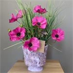 PTMD pot - fuchsia roze veldbloemen - 50cm -