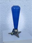 PTMD - hoge glazen vaas - aqua blauw - 27cm -