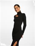 Fitted maxi jumper dress with slit 222-Rmding