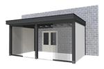 Overkapping aan huis Premium Vuren D 400 x 360 cm