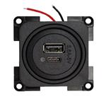 Presto Contactdoos 2x USB A/C Lader 12V LED Inbouw Zwart