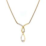 Gouden slang collier met diamant 42.5 cm 18 krt  €1097.5
