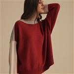 Kash colorblock sweater wol/cashmere Maat: L