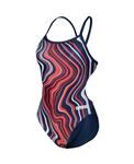 Arena W Swimsuit Challenge Back Marbled navy-redmulti 34