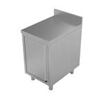 RVS werkbank 600x700x900 mm met 1 draaideur + rand