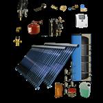 CV verwarming en tapwater zonneboiler 500L+ 2 x Prisma Pro 24 25 meter DN 16 dubbel HT geïsoleerd fl