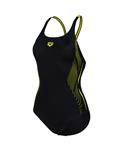 Arena W Swimsuit Swim Pro Back Graphic black-softgreen 44