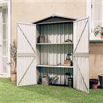 vidaXL Tuinschuur 107,5x46x183 cm gegalvaniseerd staal grijs