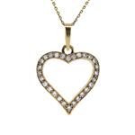 Gouden hanger hart met diamant 14 krt  €1247.5