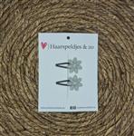 Haarspeldje Flower - bloemetjes - grijs — 4 cm (meerprijs +
