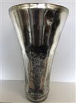 Mooie forse glazen vaas, hand beschilderd, zilver-gold, fraa