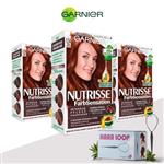 Garnier Nutrisse Farb Sensation Haarverf - 5.54 Honingbruin - 3 Pack Voordeelverpakking - Gratis Haa