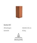 Sokkel Kentia CK1 Cortenstaal 50x50x120 cm.