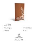 Paneel Larix CPN2 Cortenstalen wandpaneel sierpaneel 180x110 cm.