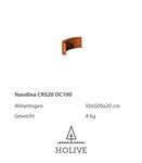Nandina CRS20 OL100  Keerwand Cortenstaal uitwendige ronde hoek 20 cm hoog, 50 cm lengte