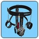 Man Kuisheid Harness Hand manchet 2 Vibrating Plug