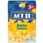Act II Butter Lovers Popcorn - 3 bags (234g) (Korte datum: 1