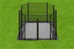 Akrobat Primus Flat to the ground Trampoline 380x250cm met heel net grijs - Zwart