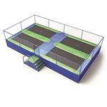 Akrobat Trampolinepark Jump Arena Large (9,7 x 5,3 m), zijopstelling 2-10 trampolines