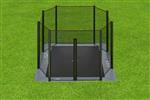 Akrobat Orbit Flat to the ground Trampoline 335x244cm met net Antraciet