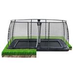 EXIT Dynamic Groundlevel trampoline Rechthoek 275x458cm met net Zwart