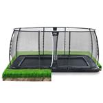 EXIT Dynamic Groundlevel trampoline Rechthoek 305x519cm met net Zwart