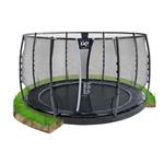 EXIT Dynamic Groundlevel trampoline 366cm met net Zwart