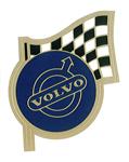 Sticker Volvo blauw met zwart/witte vlag Volvo onderdeel 119