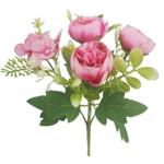 Boeketje Ranonkel, Hortensia en besjes  27cm RANUNCULUS HYDRANGEA AND BERRY BUSH Beauty Pink Zijdebl