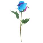 Zijderoos Kameleon roos 54cm VELVET TOUCH SINGLE ROSEBUD BLUE/PURPLE / stuk Chic groos per stuk