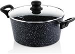 Westinghouse Kookpan/Braadpan Inductie - Ø 24 cm - Zwart Marmer - Met Deksel ( verpakking beschadigd