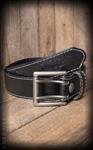 Rumble 59, Leather Belt with Double Buckle in Black