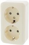 Q-Link - Q-Link Contactdoos Opbouw-Dubbel Creme