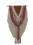 Wandkleed macramé roze bruin naturel
