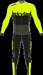 Marathon schaatspak thermo Zwart/fluor geel