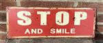 Tekstbord: Stop and Smile, Metaal TB118